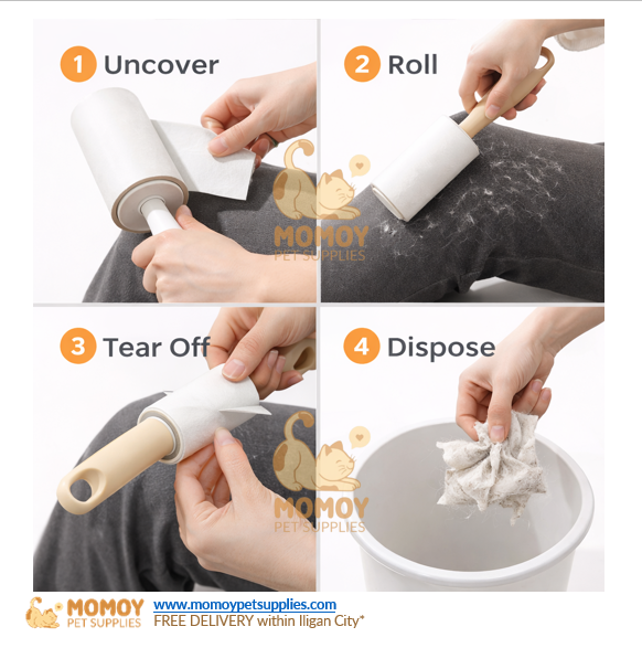 PET CARE REUSABLE PET HAIR LINT ROLLER - DOG & CAT FUR REMOVER FOR CLOTHES & FURNITURE