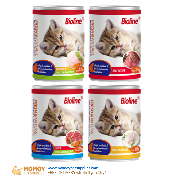 BIOLINE CAT FOOD WET - 6MONTHS UP 375G CAN - P95