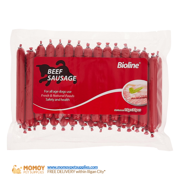 [R] BIOLINE BEEF SAUSAGE FOR DOGS 15GX30PCS PACK - P240