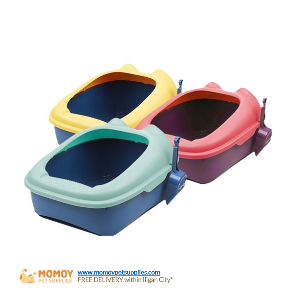 [R] CAT LITTER CURLY TAIL SEMI-CLOSED BOX W/ FREE SCOOP - P480