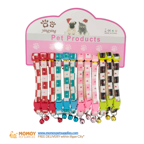 PET COLLAR W/ BELL - HEART DESIGN 1.0CM