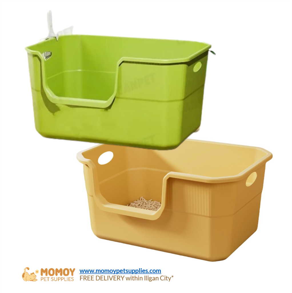 CAT LITTER BOX LARGE BATHTUB WITH HANDLES (45*20*25CM) W/ FREE SCOOP-₱495