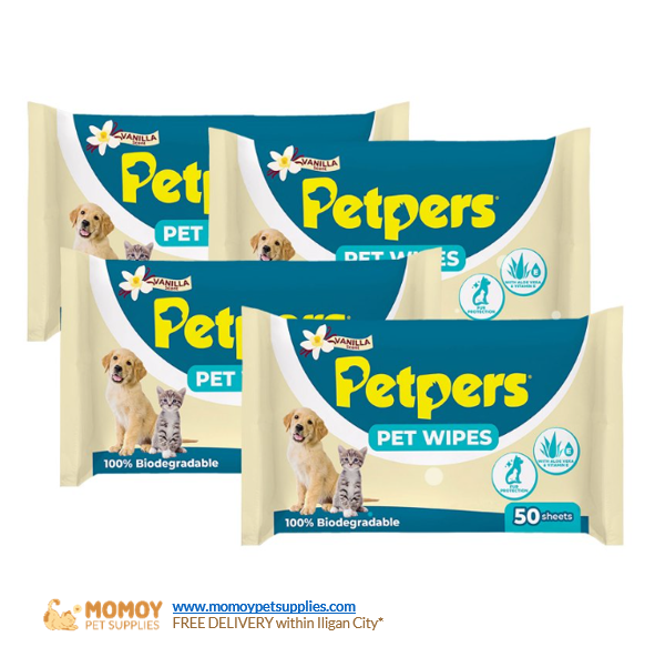 [R] PETPERS PET WIPES VANILLA SCENT 50LEAVES - P130.00