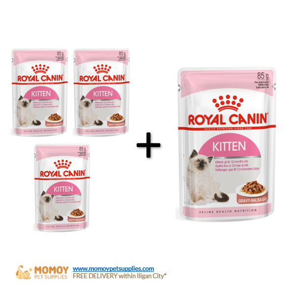 *PROMO: ROYAL CANIN CAT FOOD WET - KITTEN INSTINCTIVE 85G POUCH 3PCS + 1