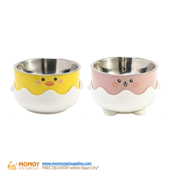 [R] PET FEEDING BOWL STAINLESS DUCK DESIGN P220