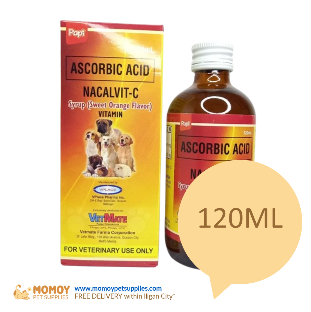 PAPI NACALVIT C (ASCORBIC ACID) FOR CATS AND DOGS 120ML 