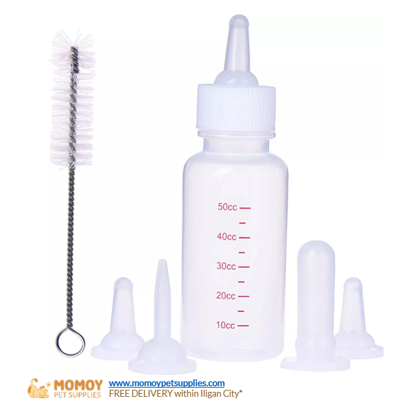 PET NURSING BOTTLE 120ML W/ EXTRA NIPPLE (4) BRUSH  (BIG)