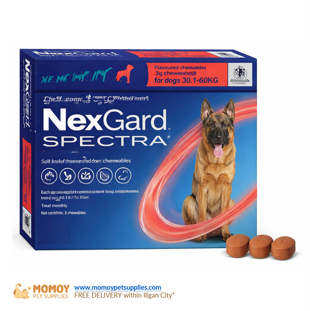 NexGard SPECTRA®E. SINGLE ANTI-TICK, FLEA, MANGE AND DEWORMING CHEWABLE TABLETS (EXTRA LARGE DOGS 30KG - 60KG) SOLD BY PIECE  