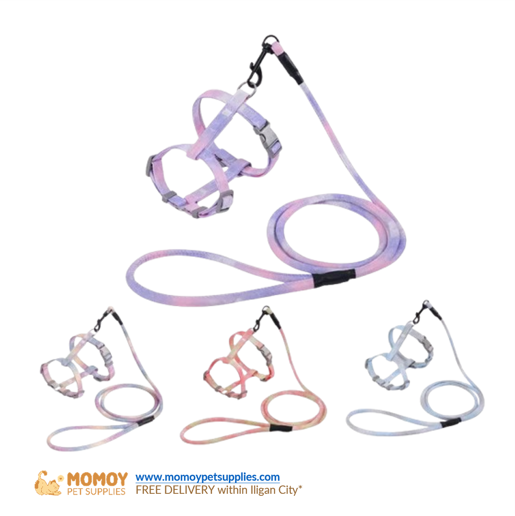 PET I-SHAPE GRADIENT COLORED CHEST AND BACK LEASH FOR CATS & DOGS - MEDIUM
