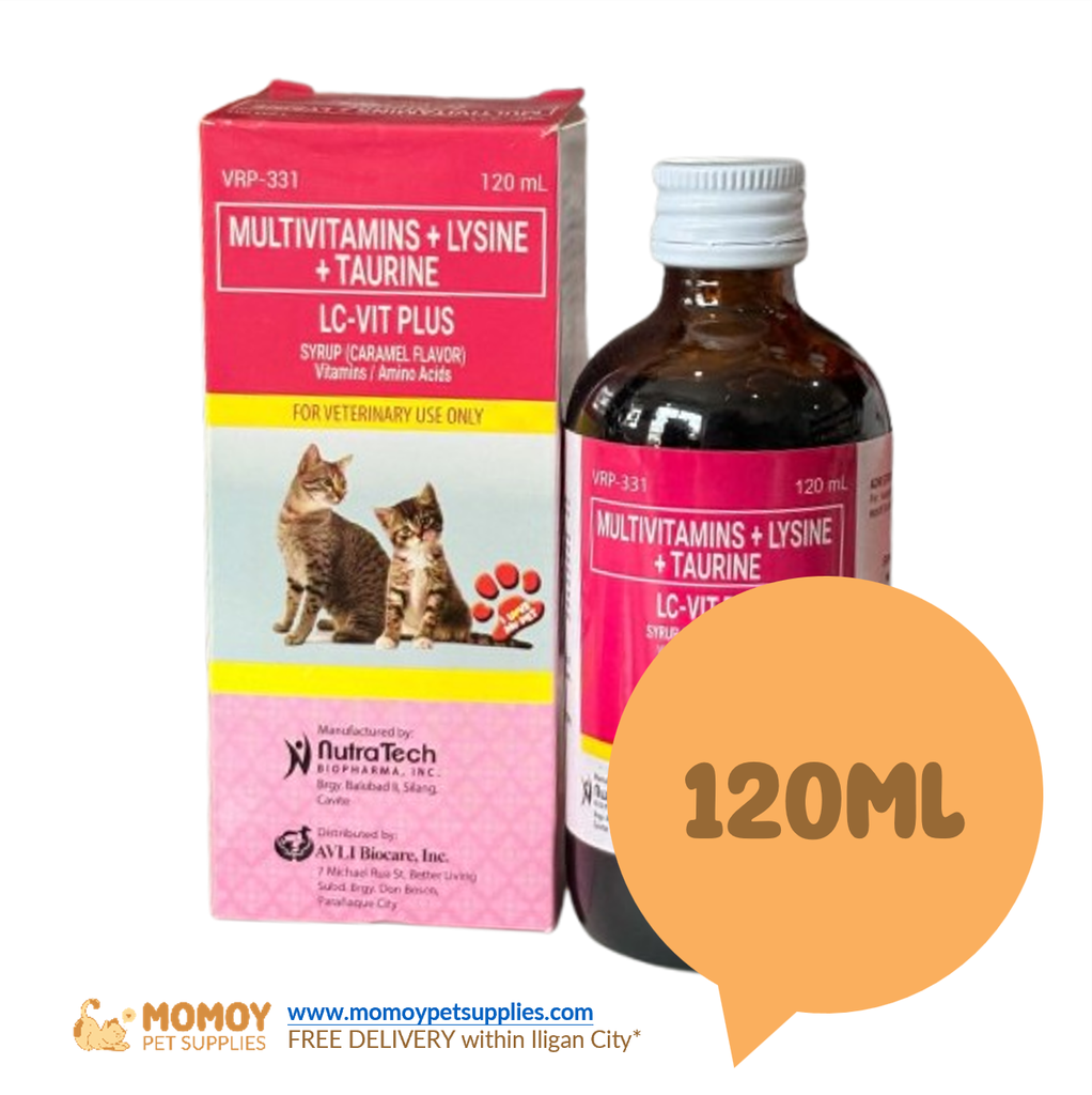 LC VIT PLUS - FOR CATS 120ML (MULTIVITAMIS + LYSINE + TAURINE) 