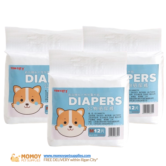 [R] TOMCAT DISPOSABLE DIAPER - MALE X-LARGE 12PCS PACK (15-25KG PET) - P250