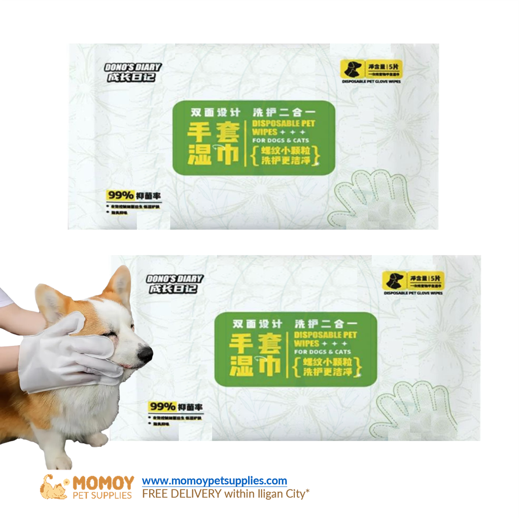 DONO DISPOSABLE GLOVES WIPES FOR CATS & DOGS 48LEAVES
