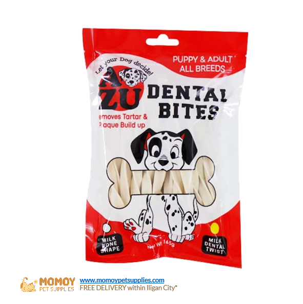 [R] AZU DOG TREATS 165G (DENTAL BITES TWIST) P170