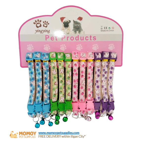 PET COLLAR W/ BELL - BUNNY DESIGN 1.0CM