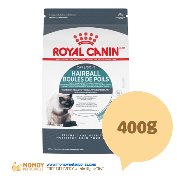 ROYAL CANIN CAT FOOD DRY - ADULT 400G (HAIRBALL) ORIGINAL PACKAGING 