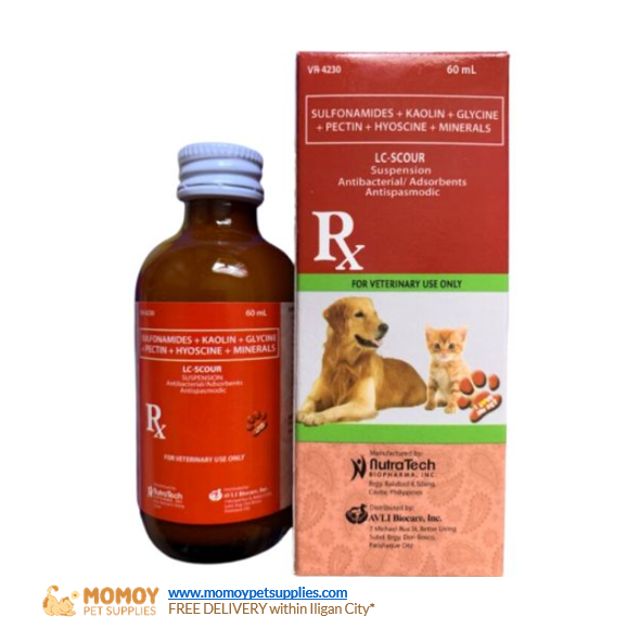 LC SCOUR SUSPENSION ANTI DIARRHEAL ANTI INFECTIVE - FOR CATS & DOGS 60ML -₱195