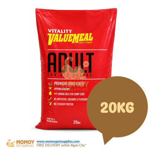 VITALITY VALUEMEAL DOG FOOD DRY - ADULT 20KG 