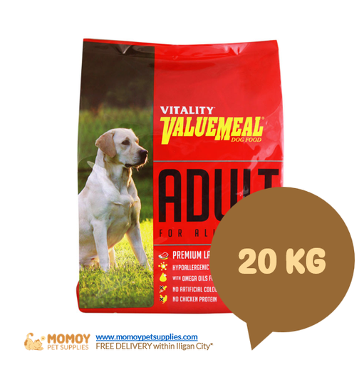 VITALITY VALUEMEAL DOG FOOD DRY - ADULT 20KG 