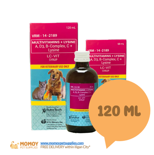 LC VIT - FOR CATS & DOGS 120ML (MULTIVITAMIS + LYSINE) 