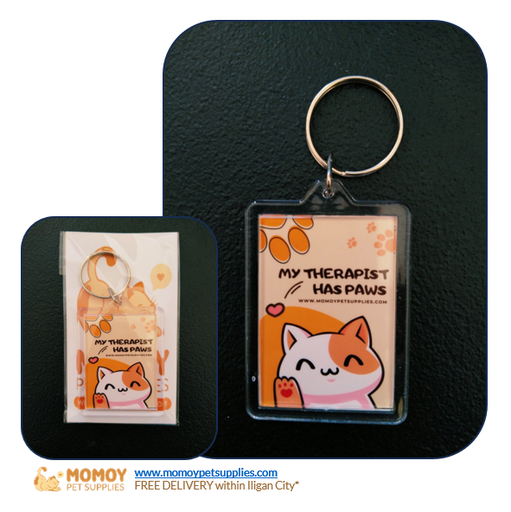 MOMOY PET SUPPLIES ACRYLIC KEYCHAIN - MY THERAPIST HAS PAWS (CAT)