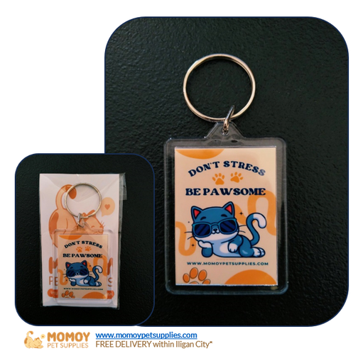MOMOY PET SUPPLIES ACRYLIC KEYCHAIN - DON'T STRESS BE PAWSOME (CAT)