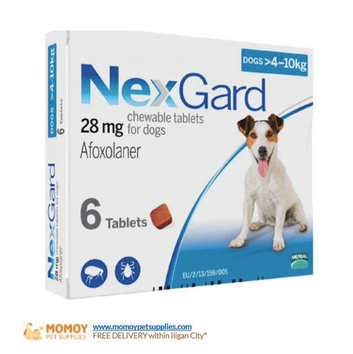 NEXGARD CHEWABLE TABLETS - FOR DOGS 4-10KG (28MG ) 