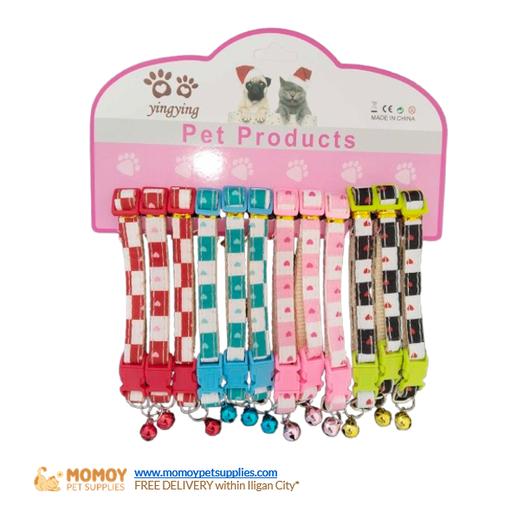 PET COLLAR W/ BELL - HEART DESIGN 1.0CM