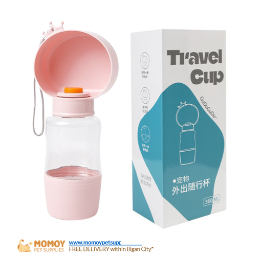 PET 2 IN 1 TRAVEL CUP WITH HOLDER 360ML 