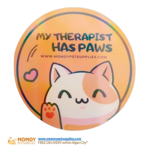 MOMOY PET SUPPLIES WATERPROOF STICKER - MY THERAPIST HAS PAWS (CAT DESIGN)