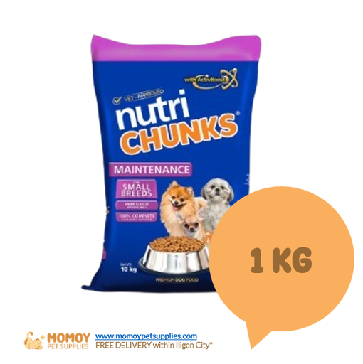 NUTRICHUNKS DOG FOOD DRY - ADULT MAINTENANCE SMALL BREED 1KG - P150