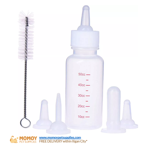 [R] PET NURSING BOTTLE 55ML W/ EXTRA NIPPLE (4) BRUSH (SMALL) P190