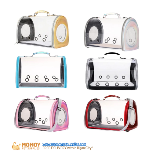PET TRANSPARENT OUTING BAG WITH SLING (43X27X28CM)