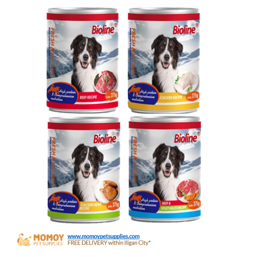 [R] BIOLINE DOG FOOD WET - 6MONTHS UP 375G CAN - P95