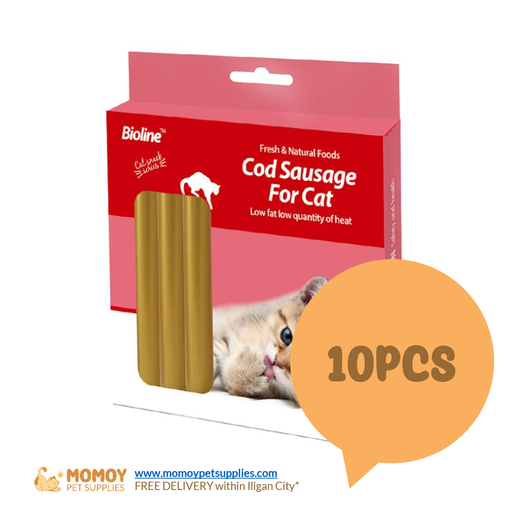 BIOLINE COD SAUSAGE FOR CATS 15GX10PCS PACK