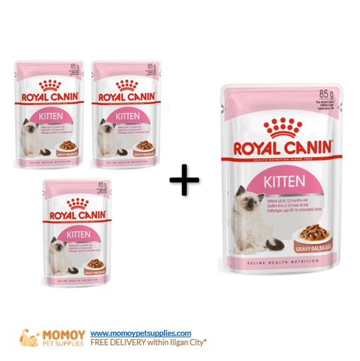 *PROMO: ROYAL CANIN CAT FOOD WET - KITTEN INSTINCTIVE 85G POUCH 3PCS + 1