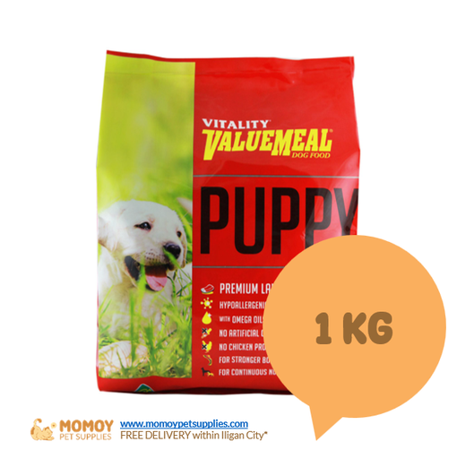VITALITY VALUEMEAL DOG FOOD DRY - PUPPY 1KG - P190