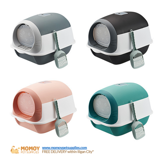 CAT LITTER BOX FULLY ENCLOSED AND ODOR PROOF WITH FREE SCOOP (36X50X35CM)-₱600