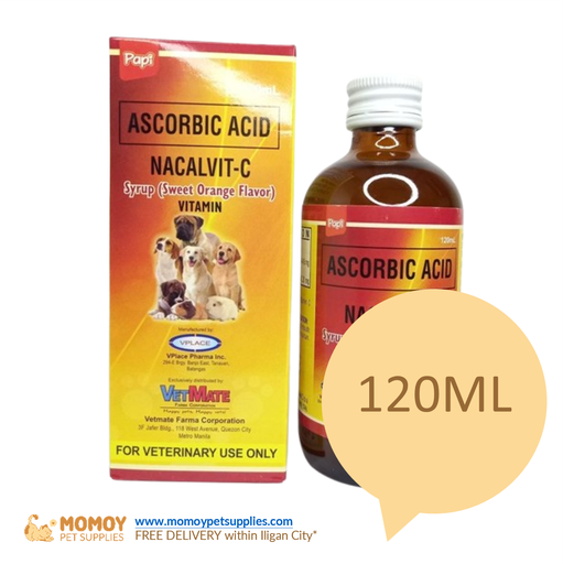 PAPI NACALVIT C (ASCORBIC ACID) FOR CATS AND DOGS 120ML 