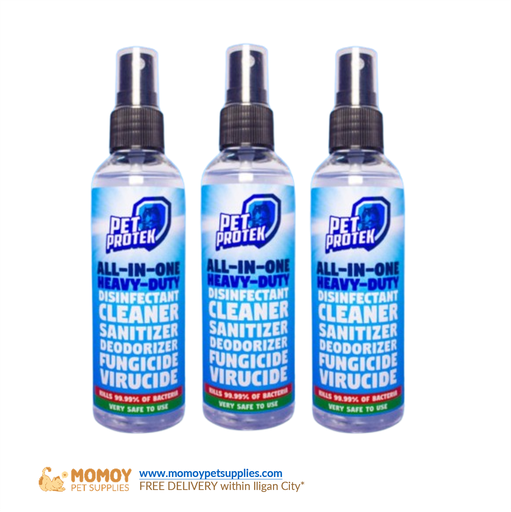 PET PROTEK ALL IN 1 HEAVY DUTY DISINFECTANT SPRAY CLEANER SANITIZER DEODORIZER PETS 100ML