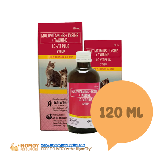 LC VIT PLUS - FOR CATS 120ML (MULTIVITAMIS + LYSINE + TAURINE)