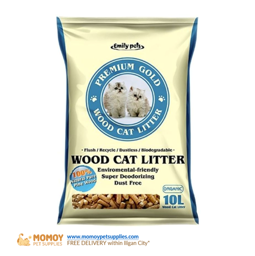 EMILY PREMIUM ORGANIC WOOD PELLET CAT LITTER SUPER DEODORIZING 10L 