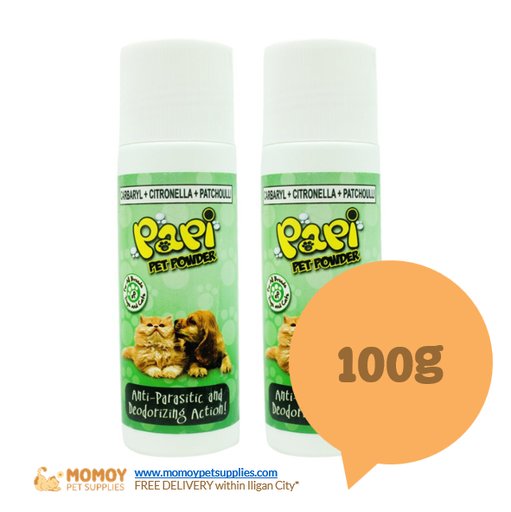 PAPI ANTI PARASITIC & DEODORIZING PET POWDER 100G