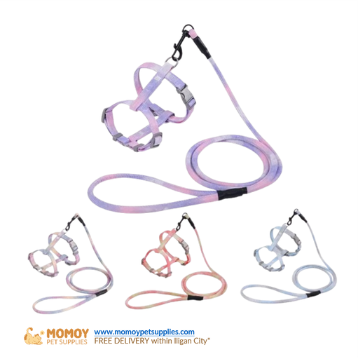 PET I-SHAPE GRADIENT COLORED CHEST AND BACK LEASH FOR CATS & DOGS - MEDIUM