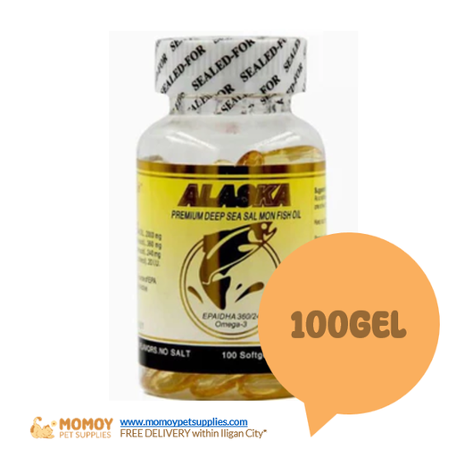 ALASKA SALMON FISH OIL - FOR CATS & DOGS 100 SOFTGELS 
